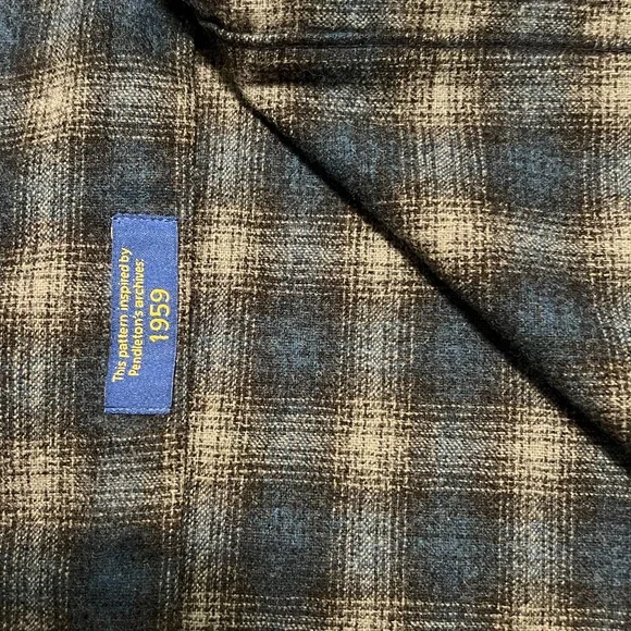 Pendleton Men’s Canyon Shirt 100% Virgin Wool Blue Grey Plaid Western Size XL - Picture 4 of 8